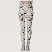 Leggings Gris Motif de Corgi (Devant)