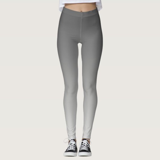 Leggings Gris neutre et simple de gradient (Devant)