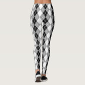 Leggings Gris noir blanc Jacquard Diamant Design (Dos)