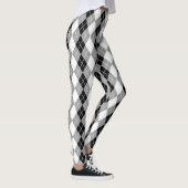 Leggings Gris noir blanc Jacquard Diamant Design (Droite)
