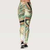 Leggings Gris ondulé numérique sur orange pâle à vert (Dos)