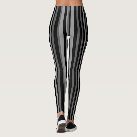 Leggings Gris rayures noires (Dos)