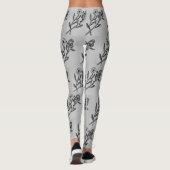 Leggings gris rose et marguerite (Dos)