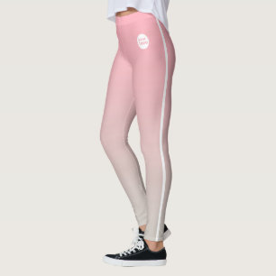 Leggings Gris rose Ombre Gradient Custom Business Logo