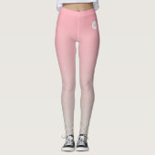Leggings Gris rose Ombre Gradient Custom Business Logo (Devant)