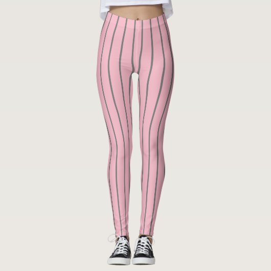 Leggings Gris rose Pinstripes 4Allie (Devant)