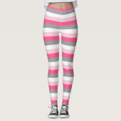Leggings Gris rose, rose chaud, blanc et fusain  (Devant)