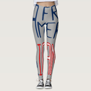 Leggings Gris Rouge Blanc Bleu Noir Femme Afrique Amérique