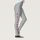 Leggings Gris rouge de lettrage de l'Oklahoma (Droite)