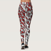 Leggings Gris rouge et blanc Abstraits (Dos)