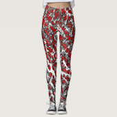 Leggings Gris rouge et blanc Abstraits (Devant)