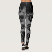Leggings Gris Sensibilisation Ruban Grunge Coeur (Dos)