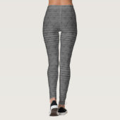 Leggings Gris tressé avec petites rayures et filé (Dos)