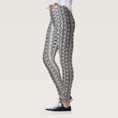 Leggings Gris Trippy Gravé Gravé Cool Art psychédélique (Gauche)