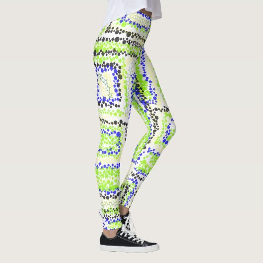 Leggings gris vert jaune bleu noir (Droite)