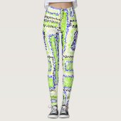 Leggings gris vert jaune bleu noir (Devant)