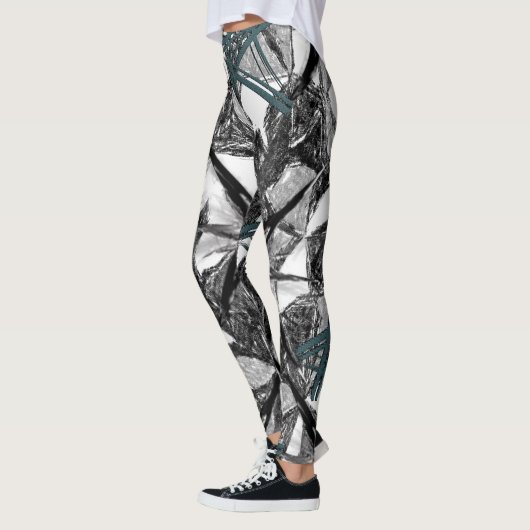 leggings gris vert noir long adolescent (Gauche)