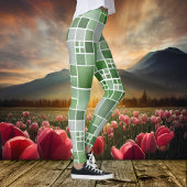 Leggings Groen gecontroleerd Waterverf Patroon