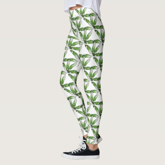 Leggings - Groene Veer Ontwerp (Links)