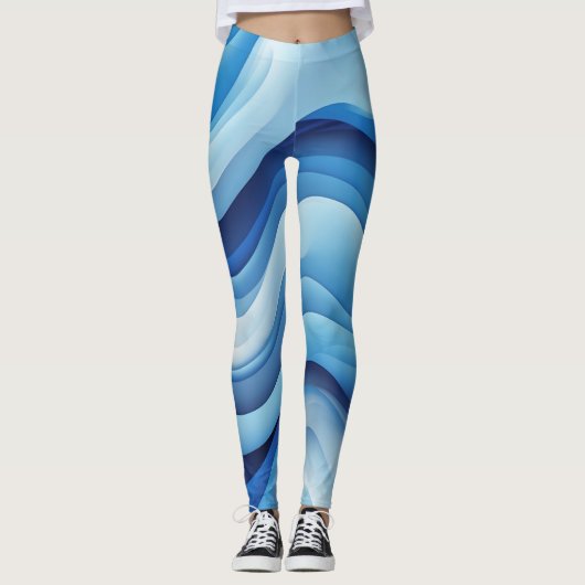Leggings Groove Waves les années 70 Motif de ligne psychédé (Devant)