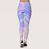 Leggings Groovy Éclectique Quirky Ondulé Pastel Abstrait (Dos)