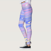 Leggings Groovy Éclectique Quirky Ondulé Pastel Abstrait (Gauche)