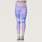 Leggings Groovy Éclectique Quirky Ondulé Pastel Abstrait (Devant)