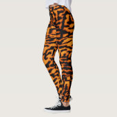 Leggings Gros Chat Exotique Gratuit Safari Profond Orange (Gauche)