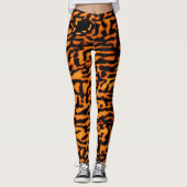 Leggings Gros Chat Exotique Gratuit Safari Profond Orange (Devant)