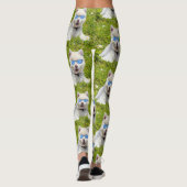 Leggings Gros Chiot Blanc Avec Lunettes De Soleil Bleues, (Dos)