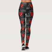 Leggings Gros Coeurs rouges sur Noir  (Dos)