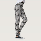 Leggings Gros crâne Déplaisant d'abeilles noires blanches s (Droite)