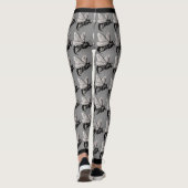 Leggings Gros crâne Déplaisant d'abeilles noires blanches s (Dos)