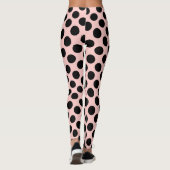 Leggings Gros Motif Pois Noir sur les pattes blanches (Dos)