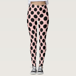 Leggings Gros Motif Pois Noir sur les pattes blanches