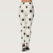 Leggings Gros Pois noirs sur blanc antique (Dos)