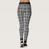 Leggings Grosse fourmi noire sur gris (Dos)