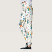 Leggings Groupe d'animaux colorés (Gauche)
