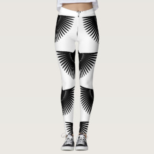 Leggings Grue gracieuse : Motif d'oiseaux orientaux