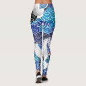 Leggings Grue japonaise : Motif orné d'oiseaux. (Dos)