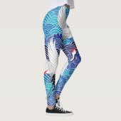Leggings Grue japonaise : Motif orné d'oiseaux. (Droite)