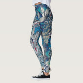 Leggings Grues bleues volant au-dessus des fleurs (Gauche)