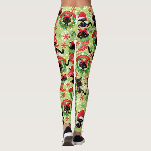 Leggings Grumpy Kitty Chat Bah Humbug Christmas Fun (Dos)