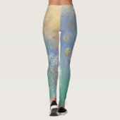 Leggings Grunge Côtière | Aquarelle bleu et vert or (Dos)