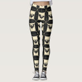 Leggings Grunge Denim Halloween Patchwork avec chauves-sour (Devant)