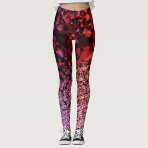 Leggings Grunge noir rouge violet mots à vivre par les legg