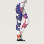 Leggings Grunge patriotique flottante drapeau américain, Ol (Droite)