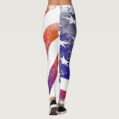 Leggings Grunge patriotique flottante drapeau américain, Ol (Dos)