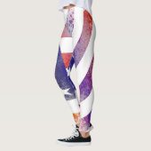 Leggings Grunge patriotique flottante drapeau américain, Ol (Gauche)