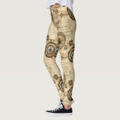 Leggings Grunge Rustic Steampunk Horloge (9) (Gauche)
